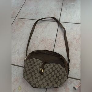 Gucci logo tote gg purse Monogram handbag Shoulder Bag crossbody tassel vintage
